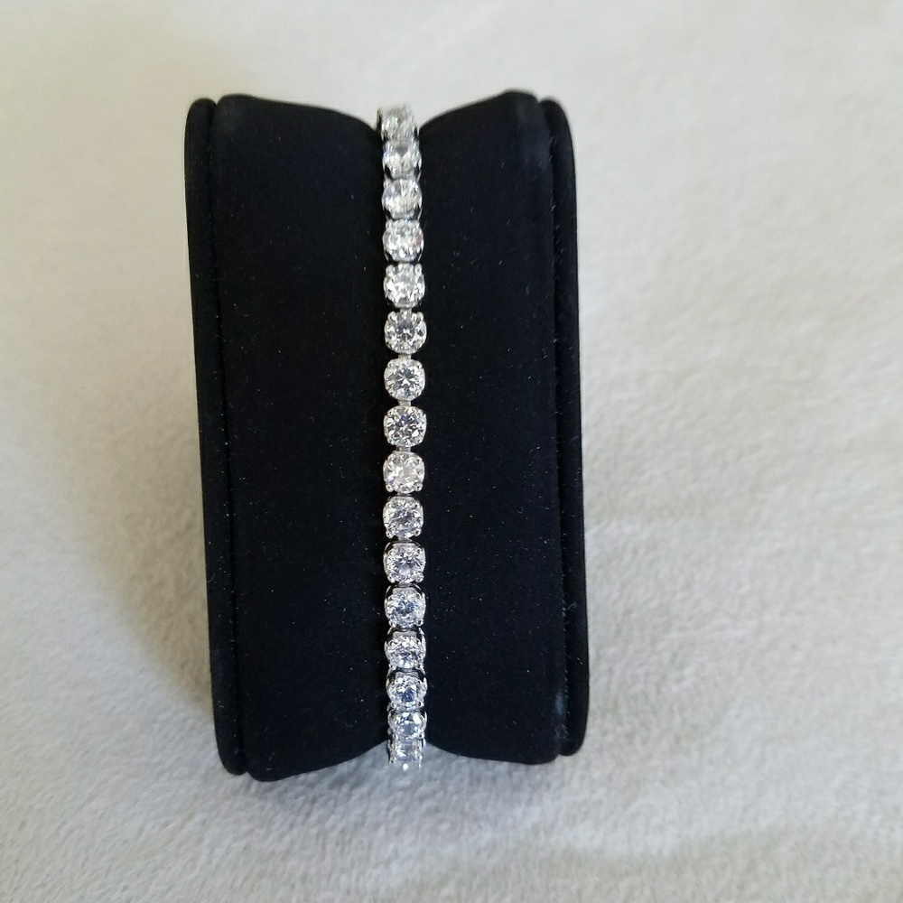 STERLING BRACELET SIMULATED "DIAMONDS"